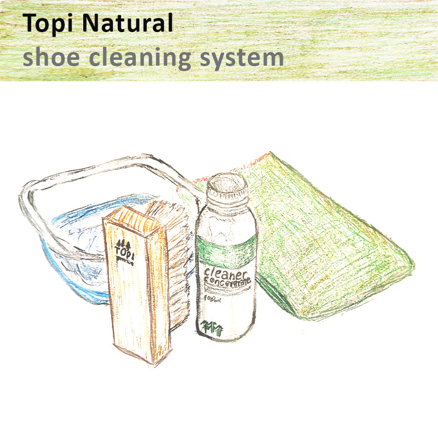 TOPI NATURAL puhastussüsteem tossudele, tennistele, vaba-aja jalatsitele, matkasaabastele jne.