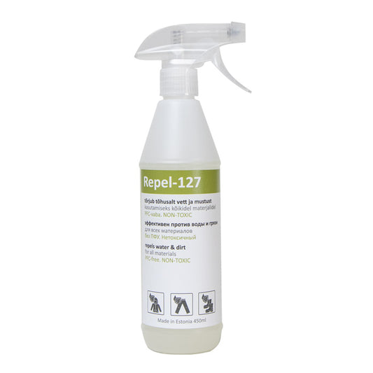 Repel-127 PRO. Water and dirt repellent spray.